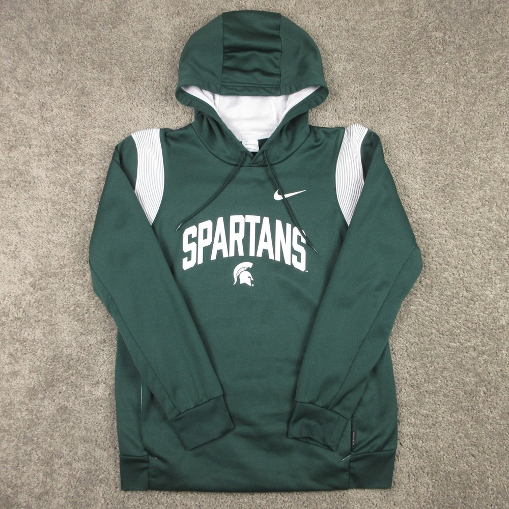 Michigan State Spartans Sweater Mens Medium Green Hoodie Sweatshirt Nike Therma